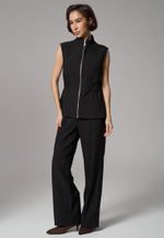 Брюки прямые с кнопками черные