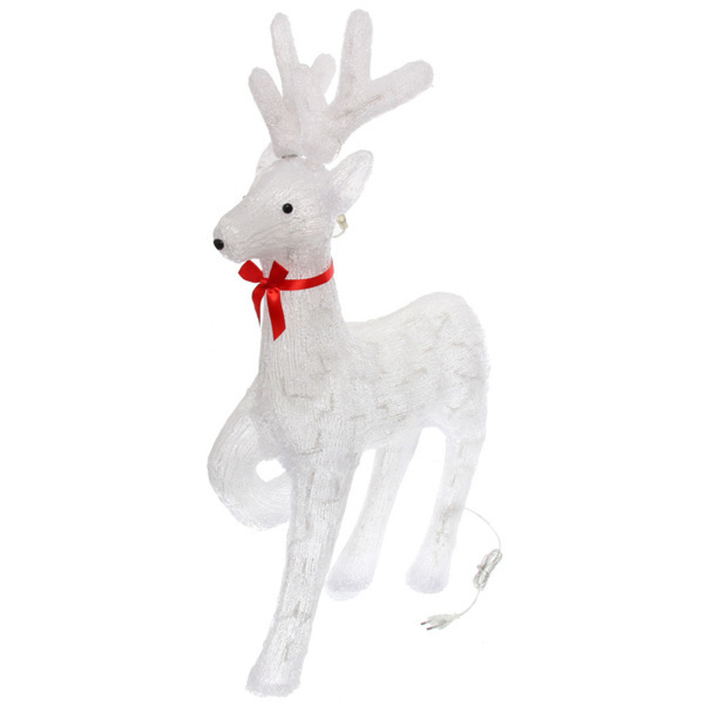 Фигура светодиодная «Белоснежный олень» 60*21*100 см, 150 ламп LED, (авторежим), 220V, Белый