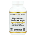 California Gold Nutrition, высокоэффективный комплекс витаминов группы B с тиамина гидрохлоридом, ниацином, пантотеновой кислотой и инозитолом, 90 вегетарианских капсул