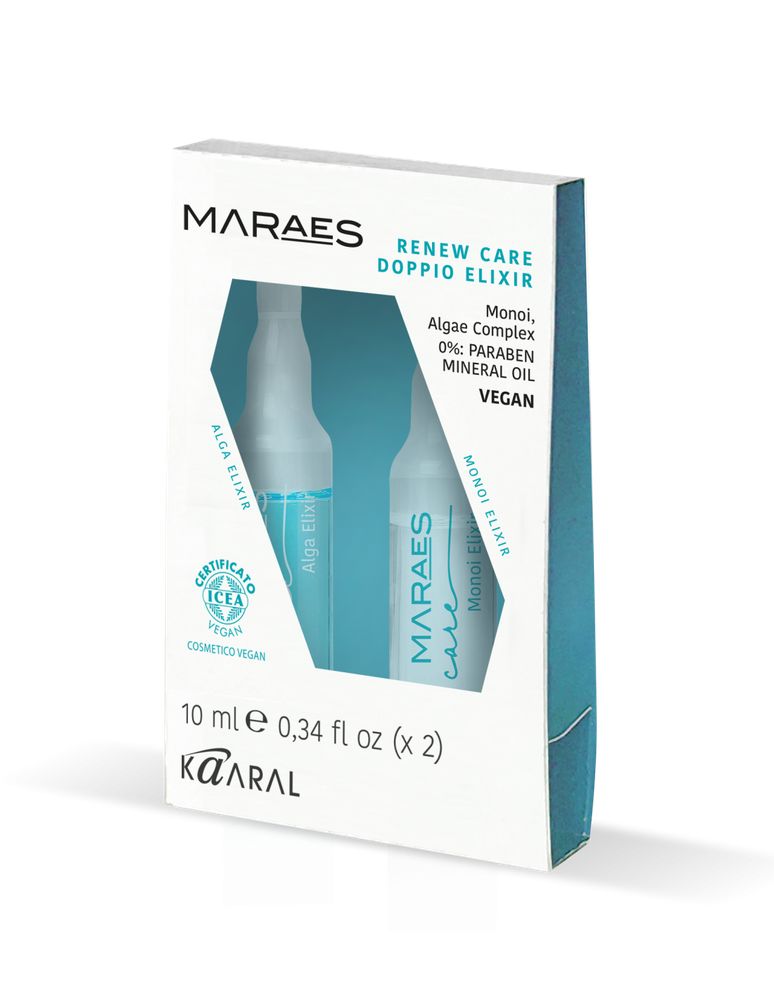 Лосьон в ампулах KAARAL Maraes Renew Care Doppio Elixir Try Me &quot;восстанавливающий эликсир&quot; для тусклых и поврежденных волос - 2*10 мл.