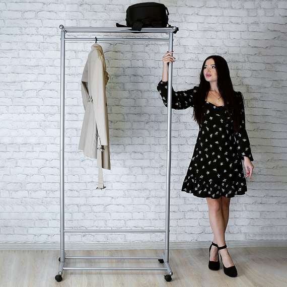 Вешалка напольная на колесах М 9 металлик