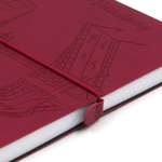 НОВИНКА! Блокнот "Питер. Мосты на Неве" в клетку А5 128 листов, гибкая обложка из экокожи (цвет винный) с блинтовым тиснением рисунка по полю