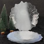 Тарелка 21см «Аура» белое серебро