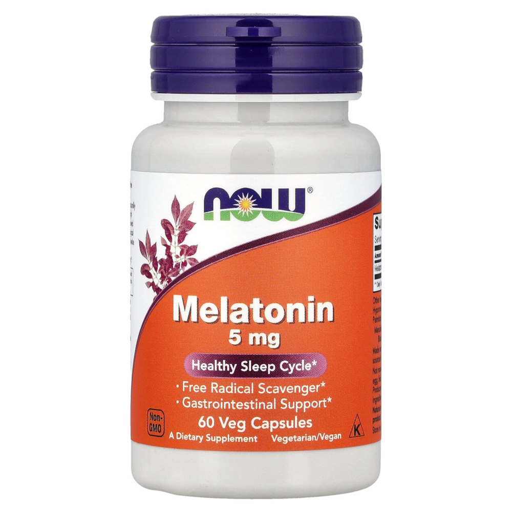 NOW Melatonin 5 мг 60 вегетарианских капсул