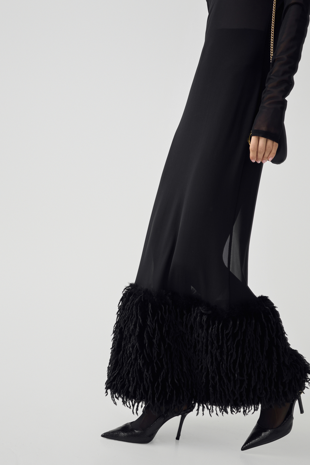 Платье с мехом