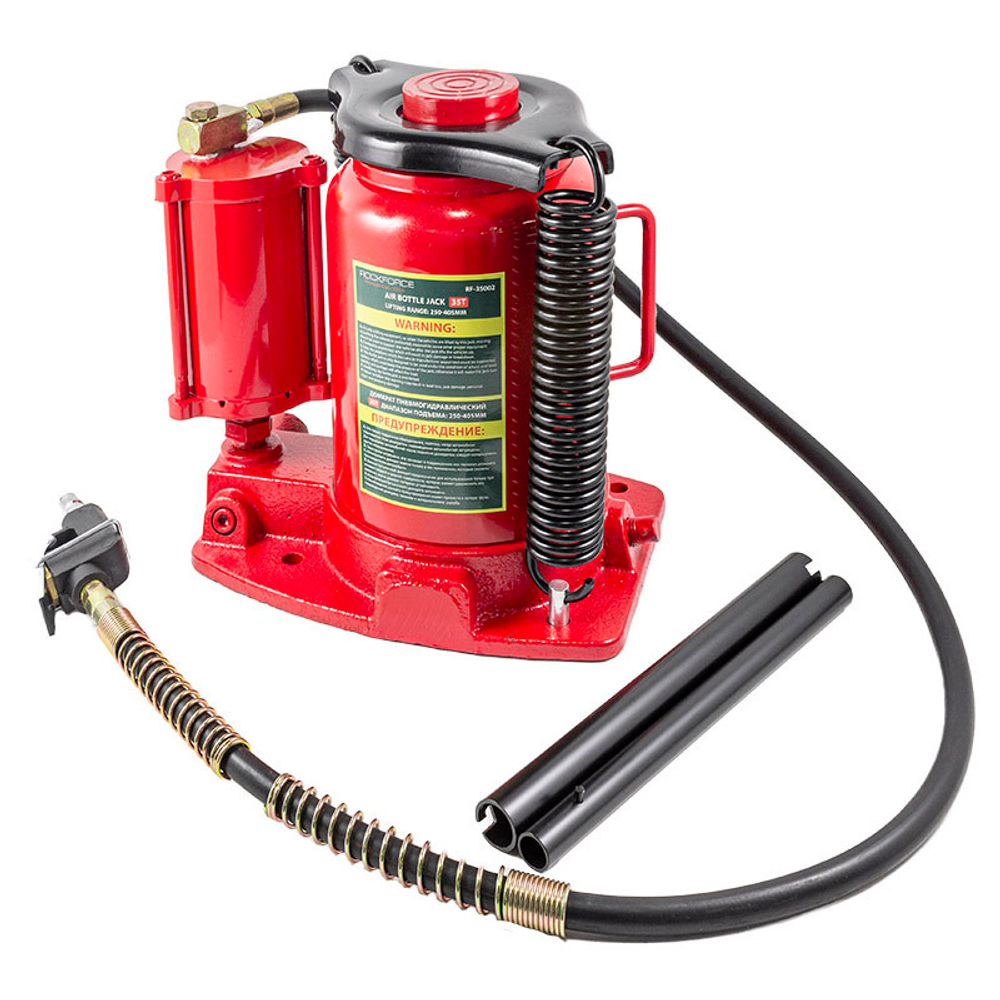 Домкрат бутылочный пневмогидравлический 35т (h min-250мм, h max-405мм) RockForce##Rock FORCE RF-35002