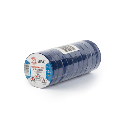 Набор изолент ЭРА SET-1510Blue ПВХ 10 шт синяя 15мм х 10м