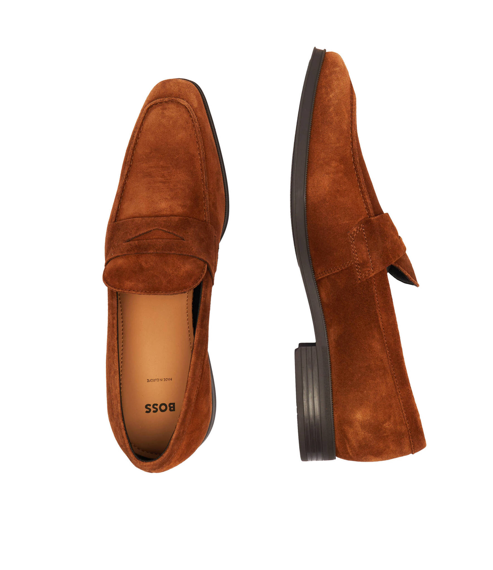 Кожаные мокасины theon BOSS BLACK - коричневый(50523062)