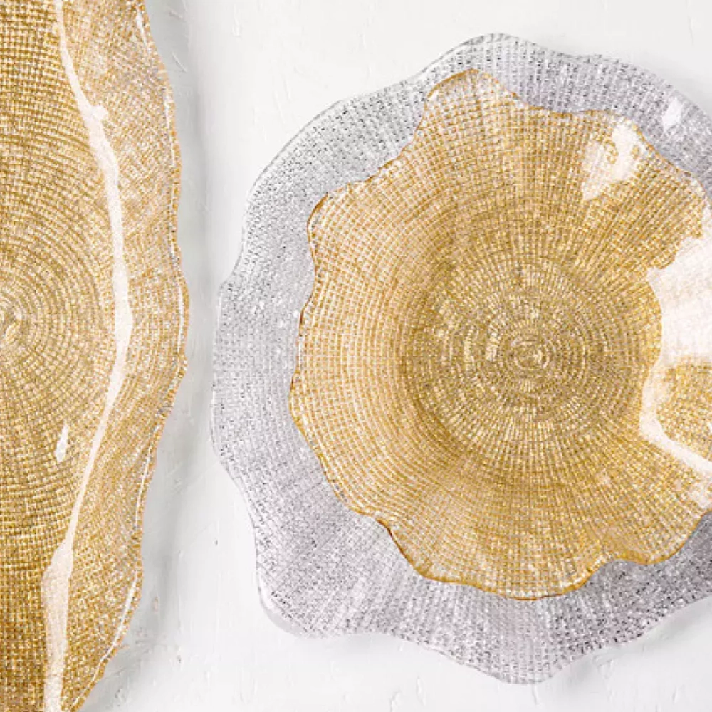 Блюдо круглое 25см IVV Folies золотистое