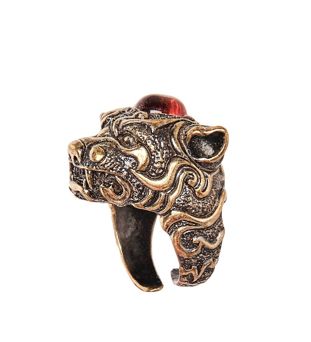AM-2510 Кольцо «Тигр» (латунь, янтарь)