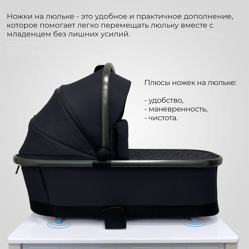 Детская коляска Sweet Baby Rocco 2 в 1 2024 Black 427056