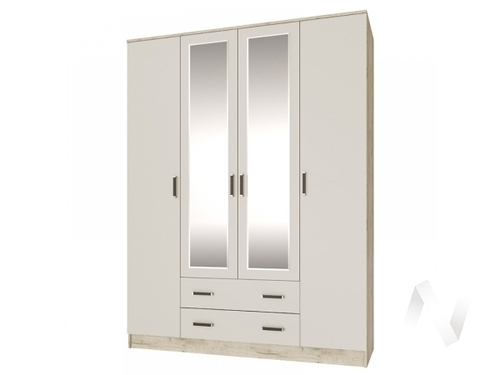 Шкаф комбинированный Лагуна 1;6 (дуб крафт серый/кашемир)