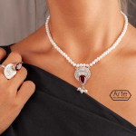 Колье-чокер с цирконом и жемчугом Arte Marvarid Delyar 20220472 Иран