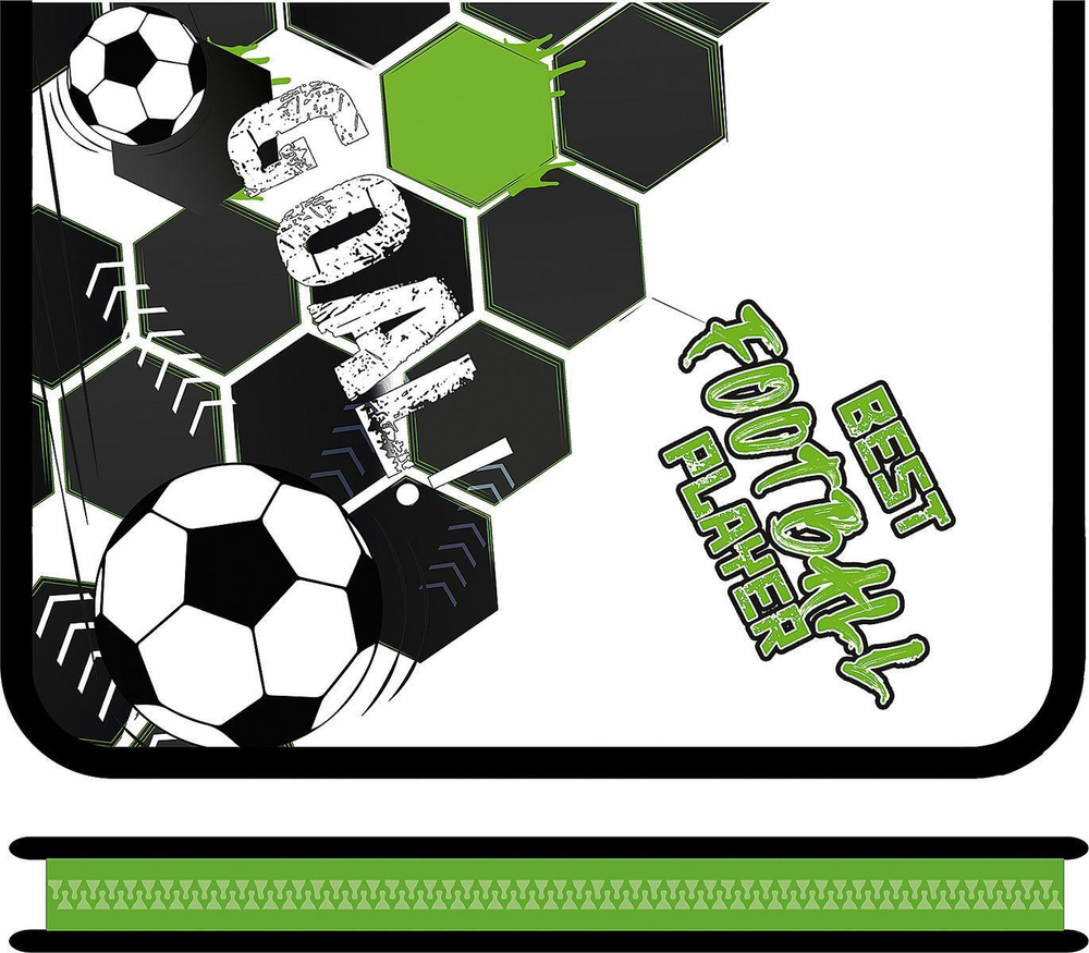 Папка д/тетрадей А4 молния вокруг печать на пластике "Планета футбола 2025" (Пчёлка)