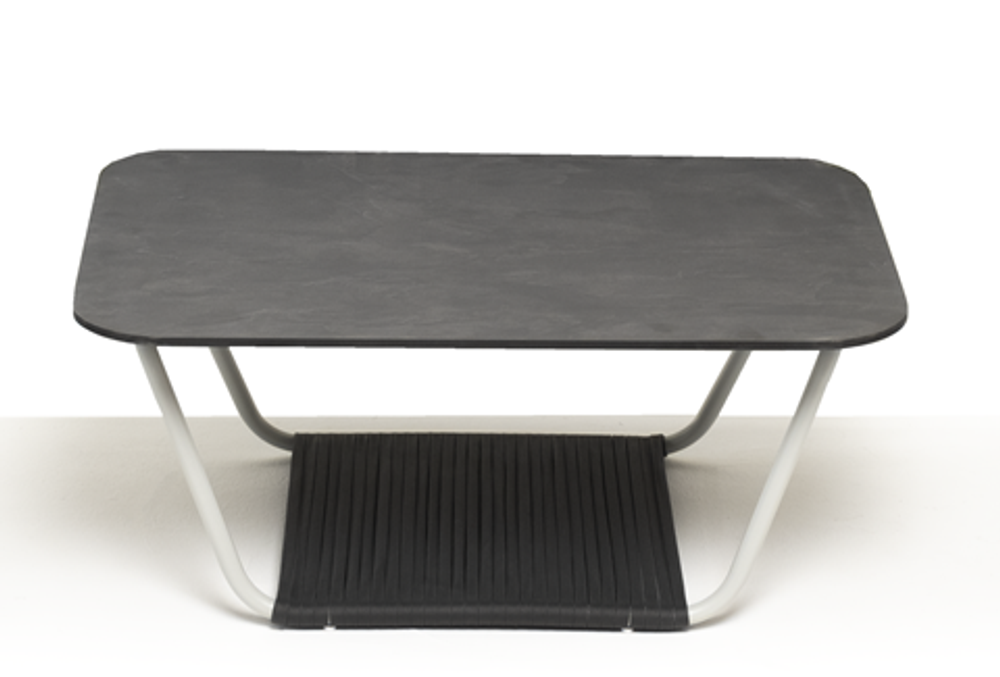 Журнальный стол Глория 90х60 см (GRAY-90-60-G-4sis white) серый гранит