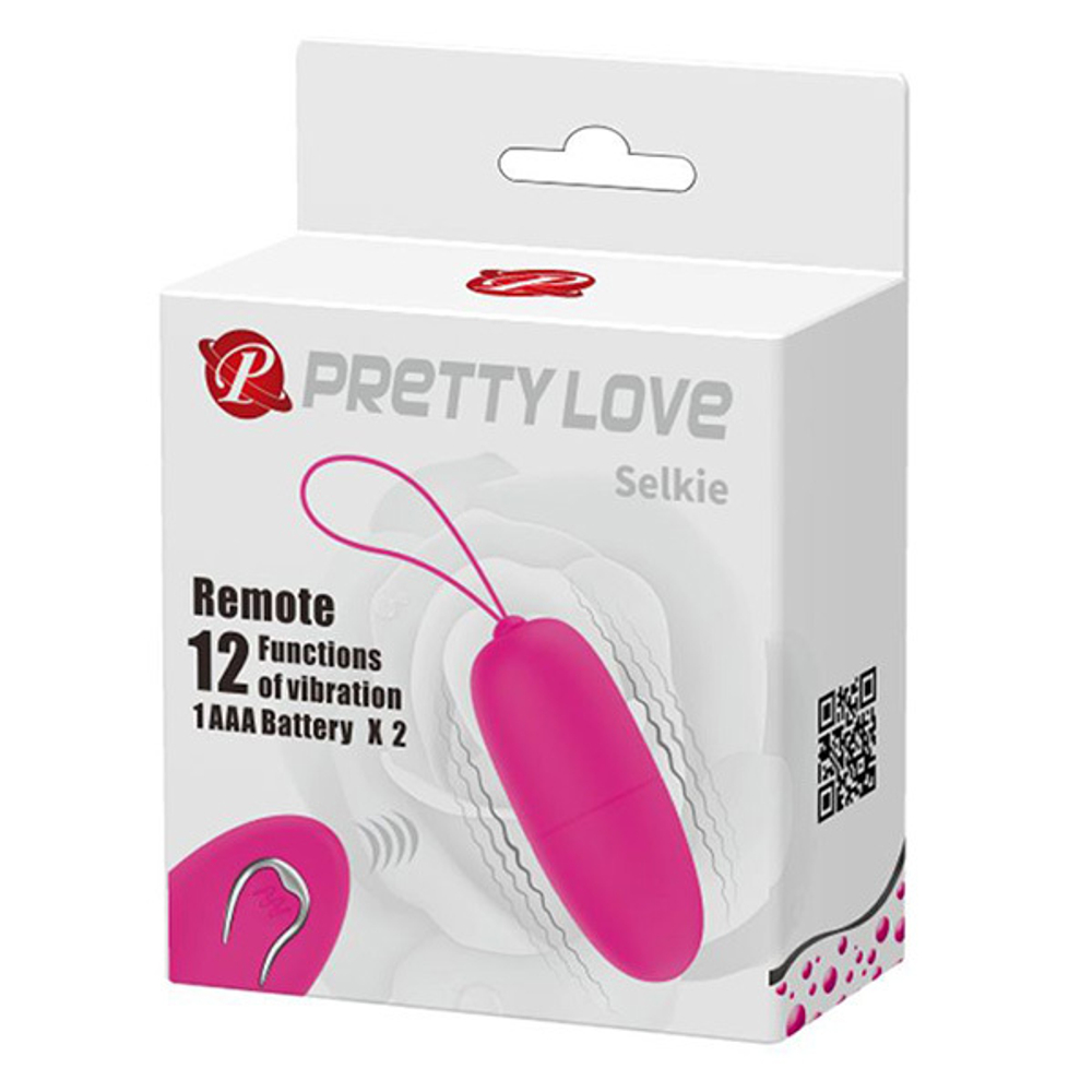 Розовое виброяйцо 6,9см с пультом ДУ Pretty Love Selkie BI-014865W-1