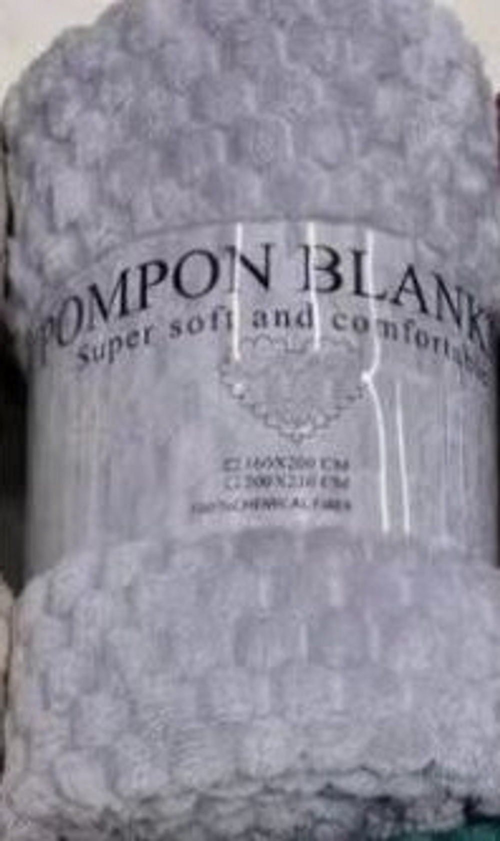 Плед 150*200см «Pompon», цвет светло-серый, микрофлис, 240 гр/м²