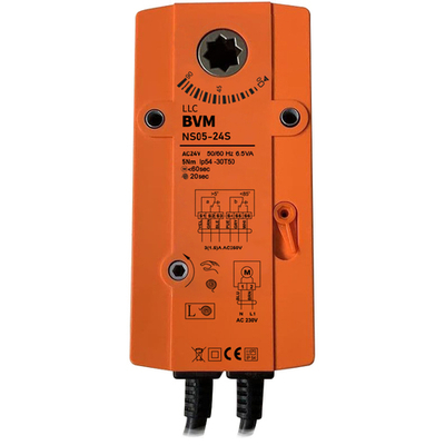 Электропривод NS05-24S для противопожарных клапанов с возвратной пружиной