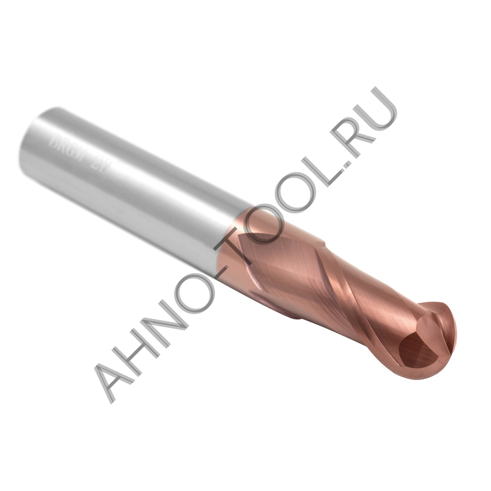Фреза монолитная твердосплавная BRGM-2B-R7.0 HRC55 AHNO