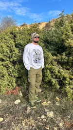 Лонгслив Klumba The Spirit of Nature белый с сиренево-серым рисунком