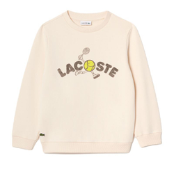 Кофта для мальчика теннисная Lacoste с круглым вырезом и принтом