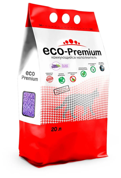 Eco premium наполнитель для кошек древесный лаванда