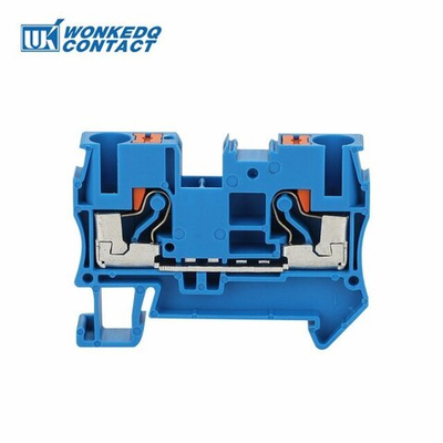 Клемма 2-проводная проходная 0.5-6мм2 на DIN рейку JPT 6 BLUE Push-in синяя 1000V/57A  3211819WE