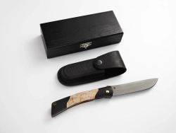 Складной нож "Сойка", сталь Х12МФ, рукоять карельская береза/черный граб