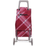 Тележка хозяйственная с сумкой (93*40*30см, колеса 15см,грузоподъемность до 40 кг) бордовая