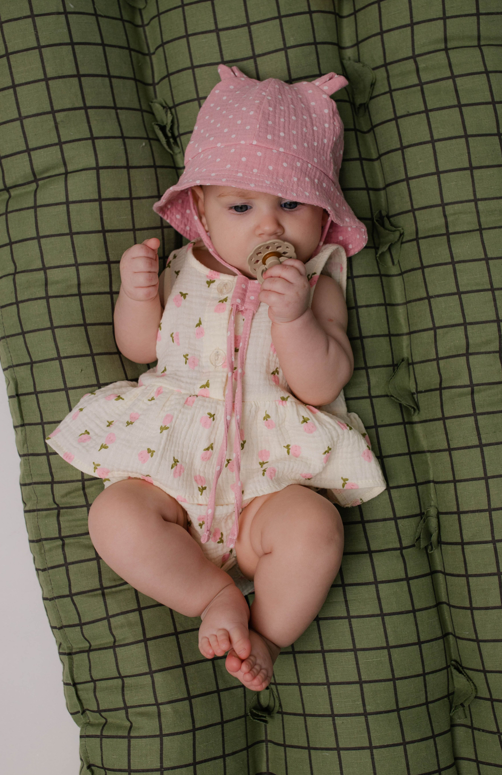 Боди-платье из муслина (цветочки)