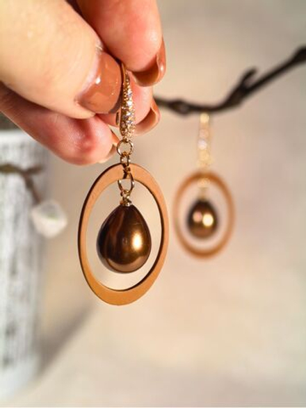 Серьги Шоколадный ореол, коричневый