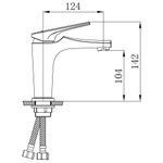 Смеситель для раковины, РМС, корот изл, с картриджем, хром, SL122-001F
