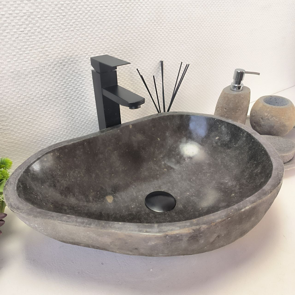 Раковина из речного камня RS63494 (52*37*14) 0122