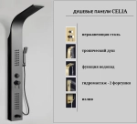 Панель CELIA B душевая из нержавеющей стали с форсунками Ceruttispa CT10401, цвет черный