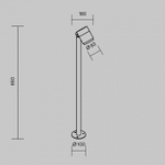 Наземный низкий светильник Maytoni Spira O497FL-L12B3K1