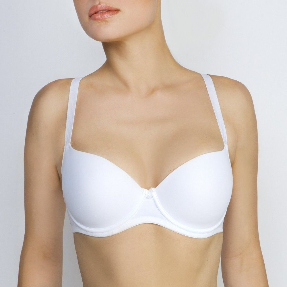 Бюстгальтер пуш-ап с гладкой формованной чашкой (Размер: 75A) (Цвет: белый)