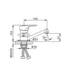 Смеситель для кухни 40к F4528-2-B FRAP (плоск.кор.пов. излив, п/гайку, хром, силумин)