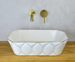 Накладная раковина Bronze de Luxe Golden Cell, 500х360х140 мм