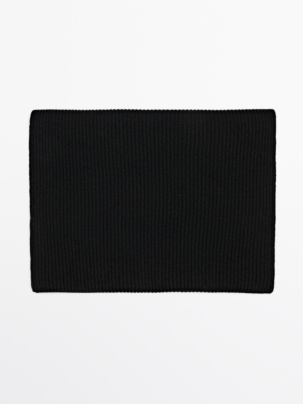 Massimo Dutti Шарф из шерсти и кашемира, черный