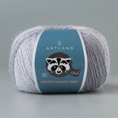 Пряжа "Норка" длинноворсовая Luxury, пух норки-70 % нейлон-30 %, серо-голубой