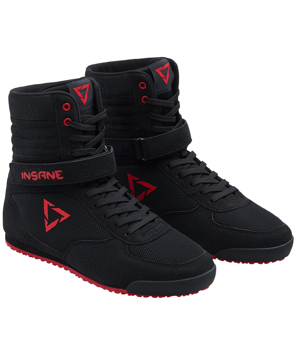 УЦЕНКА Обувь для бокса высокая INSANE ORO, черный/красный