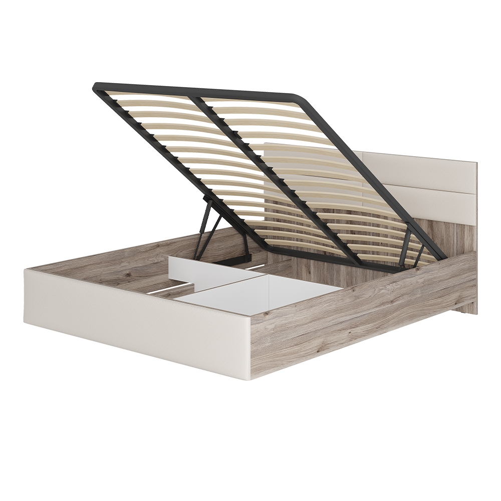 Кровать с подъёмным механизмом Урбан КР-18 160х200, Дуб смоки, Кашемир