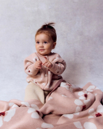 Плед детский в цветочек, Пудровый