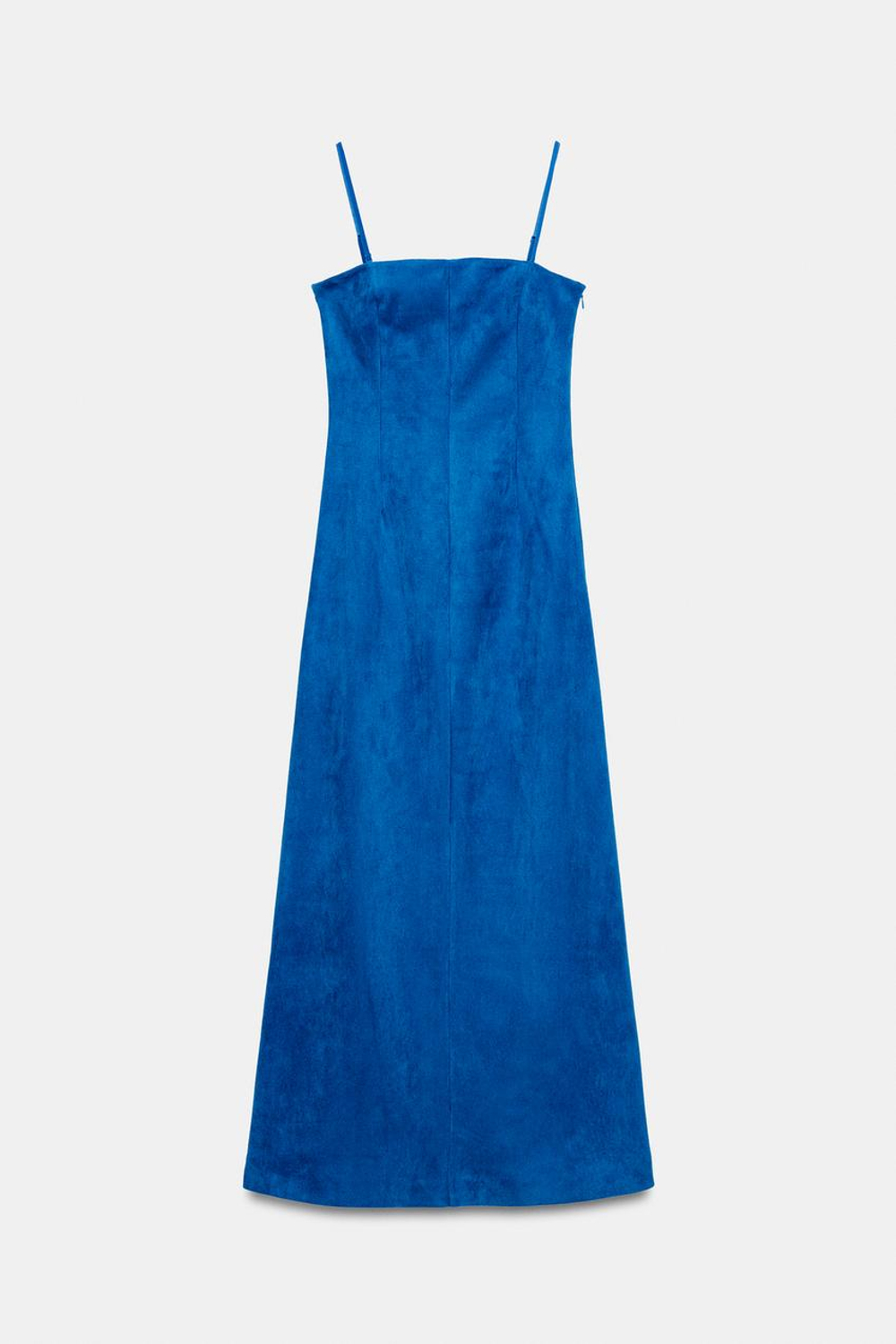 ZARA ПЛАТЬЕ ИЗ ИСКУССТВЕННОЙ ЗАМШИ, ЯРКО-СИНИЙ