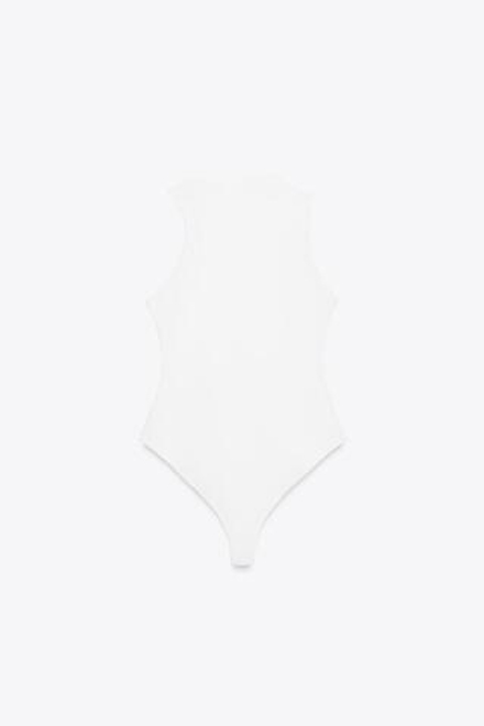 ZARA БОДИ-ХАЛТЕР С ФУРНИТУРОЙ, БЕЛЫЙ