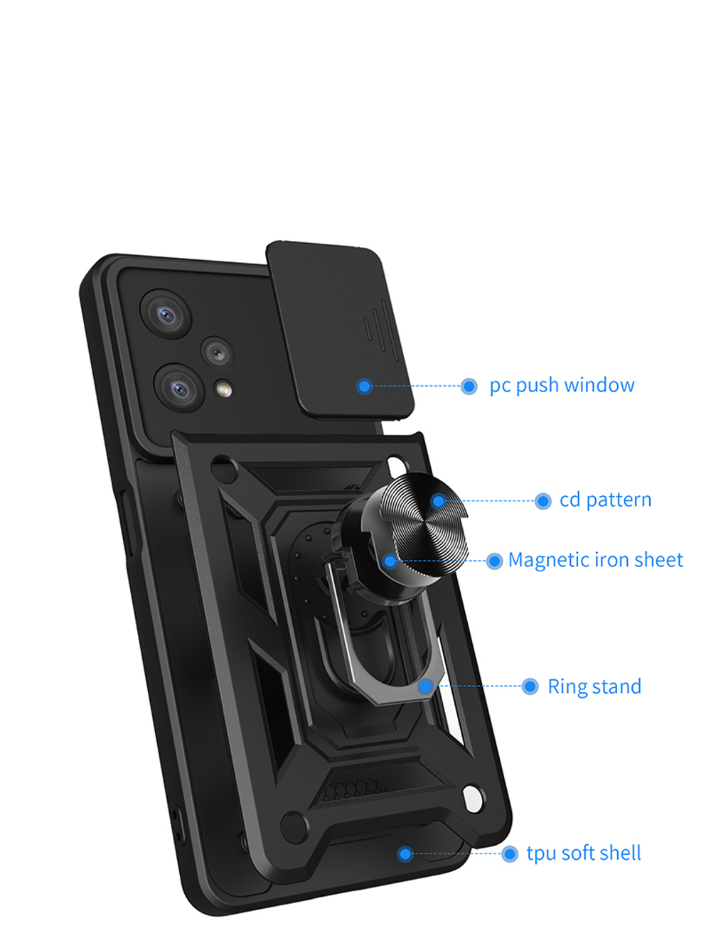 Чехол с кольцом Bumper Case для Realme 9 Pro+