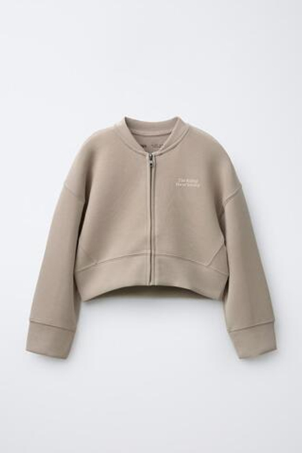 ZARA ТОЛСТОВКА С РЕЛЬЕФНОЙ НАДПИСЬЮ, КАМЕННО-СЕРЫЙ