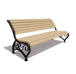 Скамейка стальная "Брянск" лиственница 1,2м, без подлокотников, лак