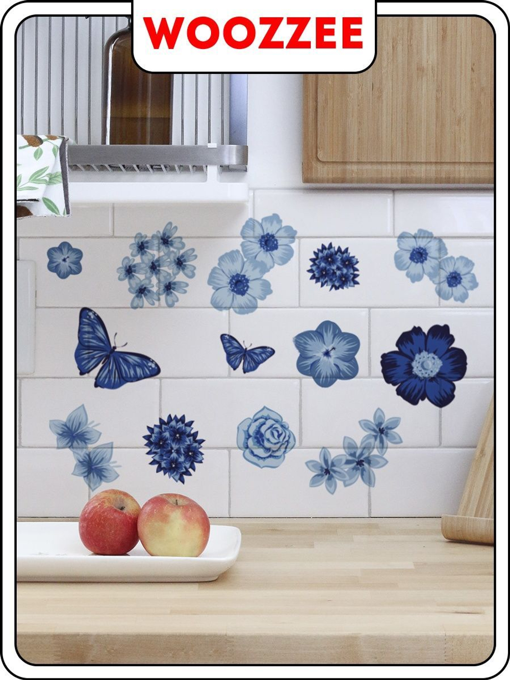 Наклейка декоративная А3 "Цветы и бабочки"