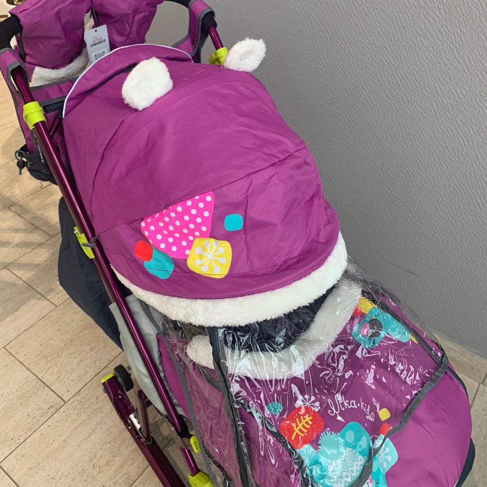 Коляска комбинированная «Ника Детям 7-6» со снеговиком орхидея (арт. НД7-6/6)